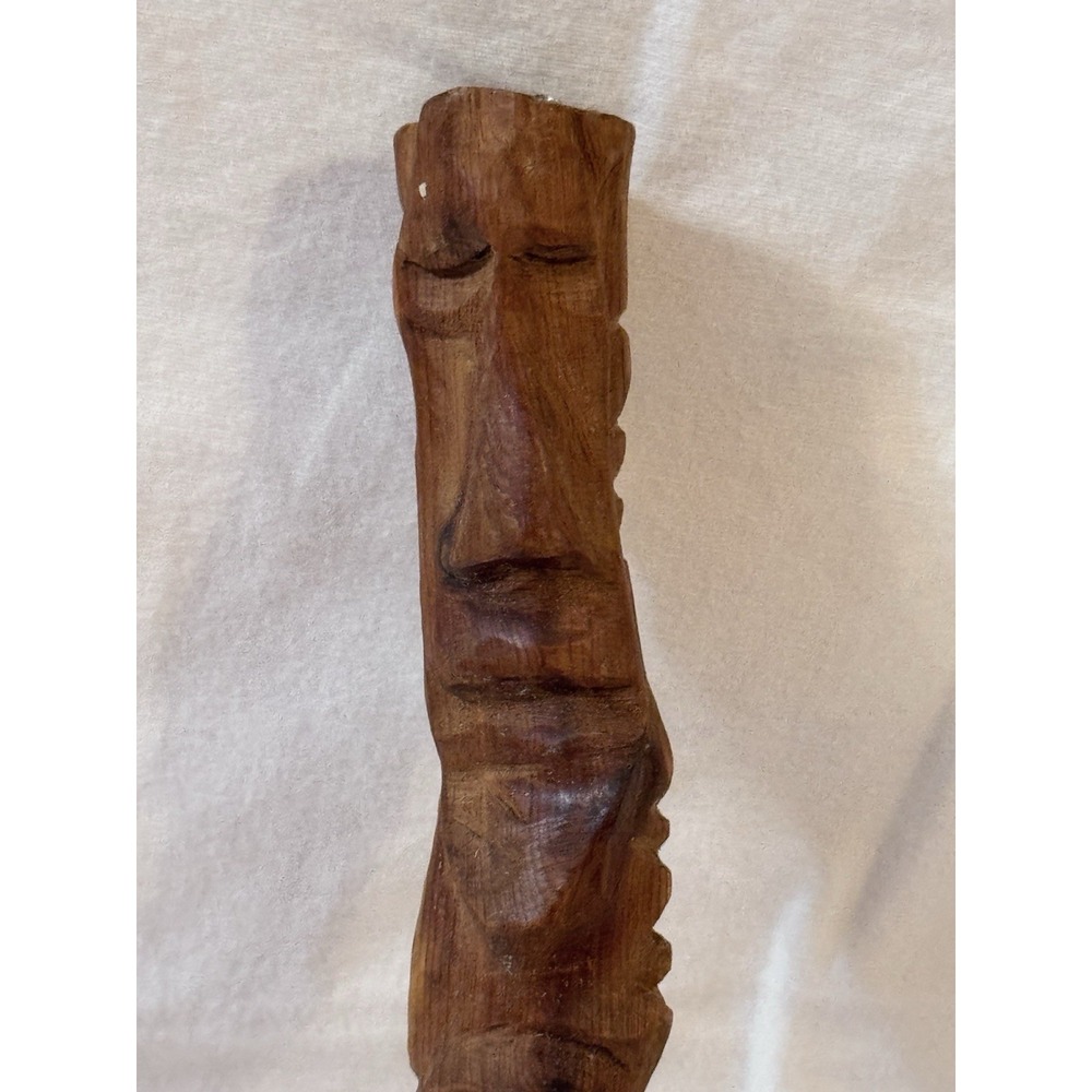 Vintage Hand Carved Tribal Totem/stick With‎ Faces